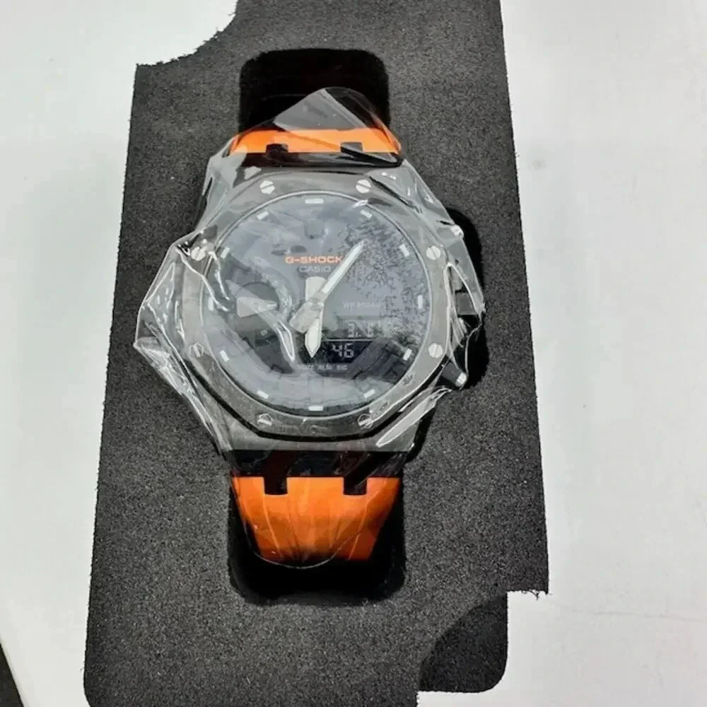 NEW In Box Casio G-Shock Ga-2100 Gen 5 Casioak Mod Orange Strap Mens OS
